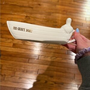 USS Gravy Boat White Ceramic